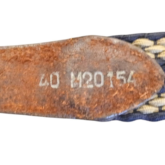 Brighton - Men's Tri-Colored Woven Belt, Brass Buckle, Leather Ends - Picture 3 of 9